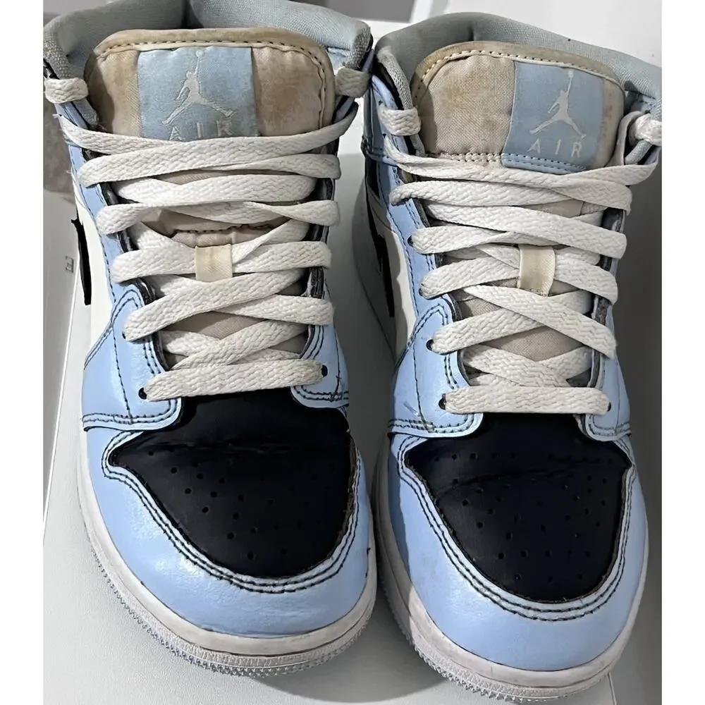 Nike Air Jordan 1 Mid GS Kids 3.5Y Ice Blue Youth Shoe 555112-401